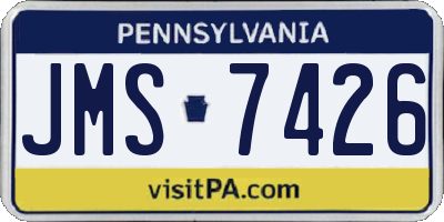 PA license plate JMS7426