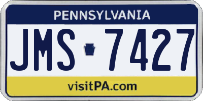 PA license plate JMS7427