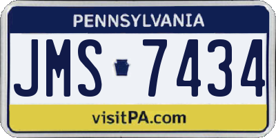 PA license plate JMS7434