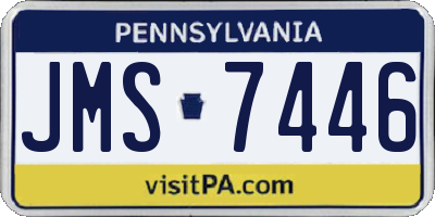PA license plate JMS7446