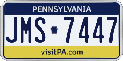 PA license plate JMS7447