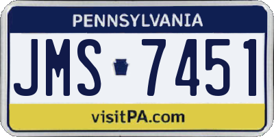 PA license plate JMS7451