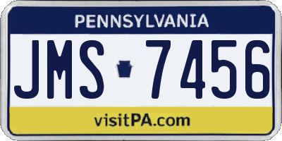 PA license plate JMS7456