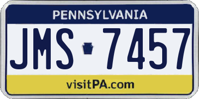 PA license plate JMS7457