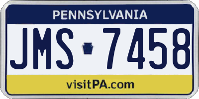 PA license plate JMS7458