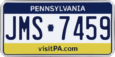 PA license plate JMS7459