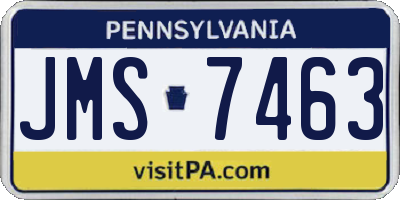 PA license plate JMS7463