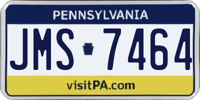 PA license plate JMS7464