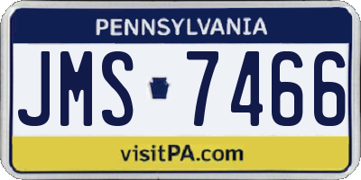 PA license plate JMS7466