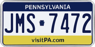 PA license plate JMS7472