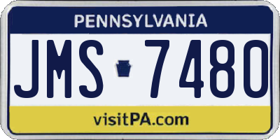 PA license plate JMS7480