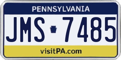 PA license plate JMS7485