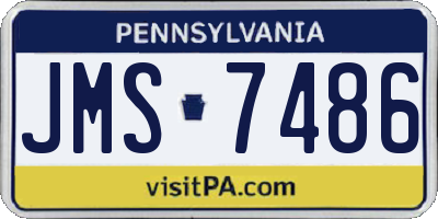 PA license plate JMS7486