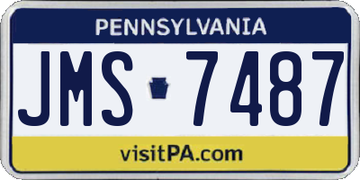 PA license plate JMS7487