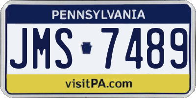 PA license plate JMS7489