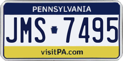 PA license plate JMS7495