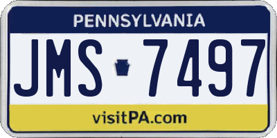 PA license plate JMS7497