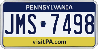 PA license plate JMS7498