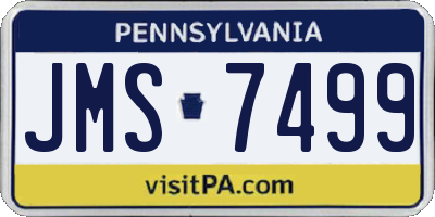 PA license plate JMS7499