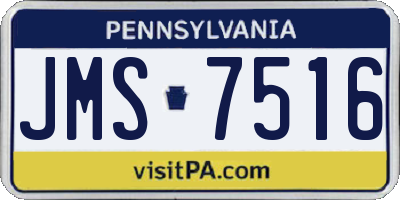PA license plate JMS7516