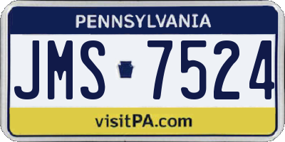 PA license plate JMS7524
