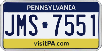 PA license plate JMS7551
