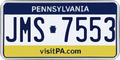 PA license plate JMS7553