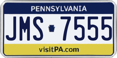 PA license plate JMS7555