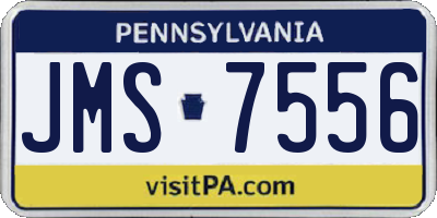 PA license plate JMS7556