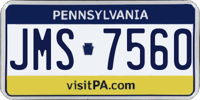 PA license plate JMS7560