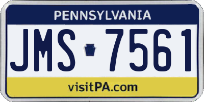 PA license plate JMS7561
