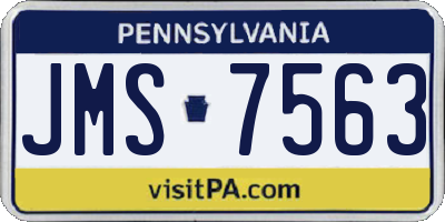 PA license plate JMS7563