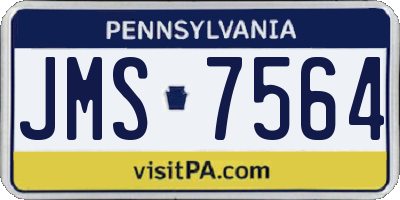 PA license plate JMS7564