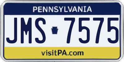 PA license plate JMS7575