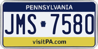 PA license plate JMS7580