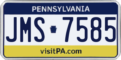 PA license plate JMS7585