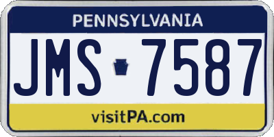 PA license plate JMS7587