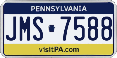 PA license plate JMS7588