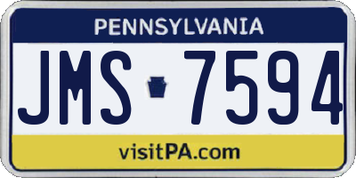 PA license plate JMS7594