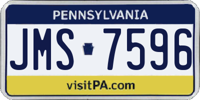 PA license plate JMS7596