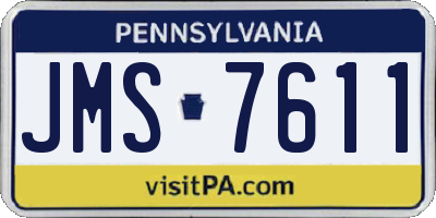 PA license plate JMS7611