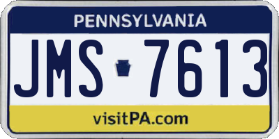 PA license plate JMS7613