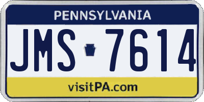 PA license plate JMS7614