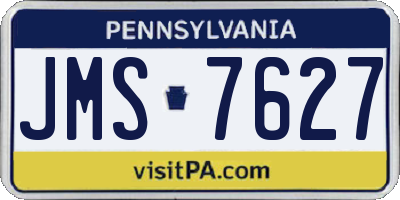 PA license plate JMS7627
