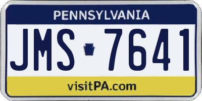 PA license plate JMS7641