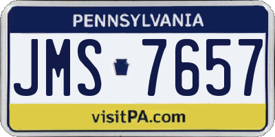 PA license plate JMS7657