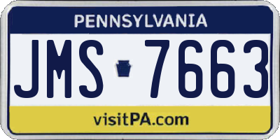 PA license plate JMS7663