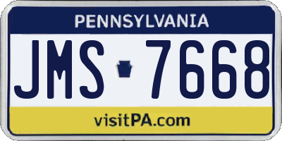 PA license plate JMS7668