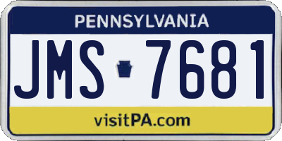 PA license plate JMS7681