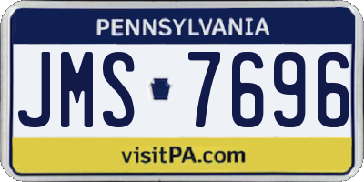 PA license plate JMS7696